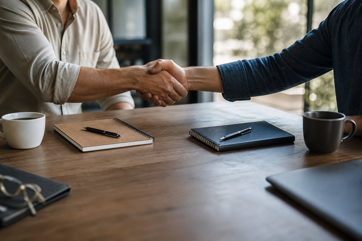Meeting table suggesting B2B subscriptions and channel partners