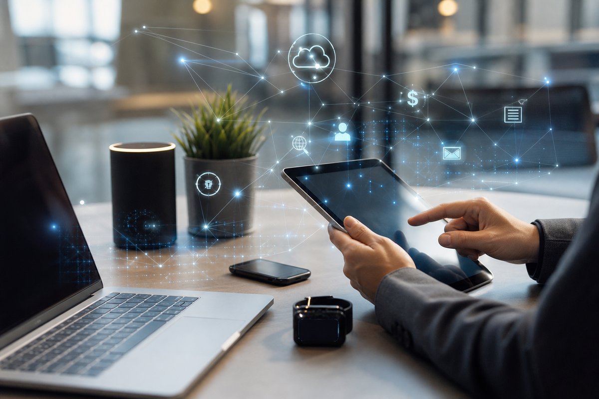 Tablet and devices suggesting digital transformation as-a-service