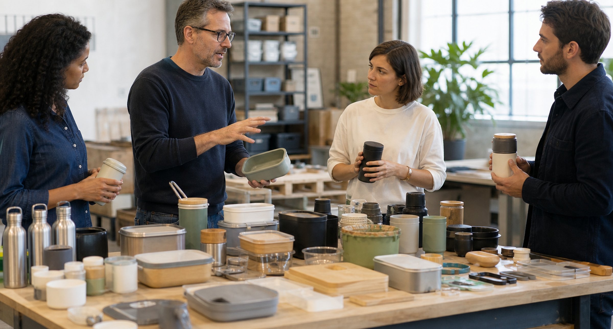 Circular economy workshop with reusable product-as-a-service goods