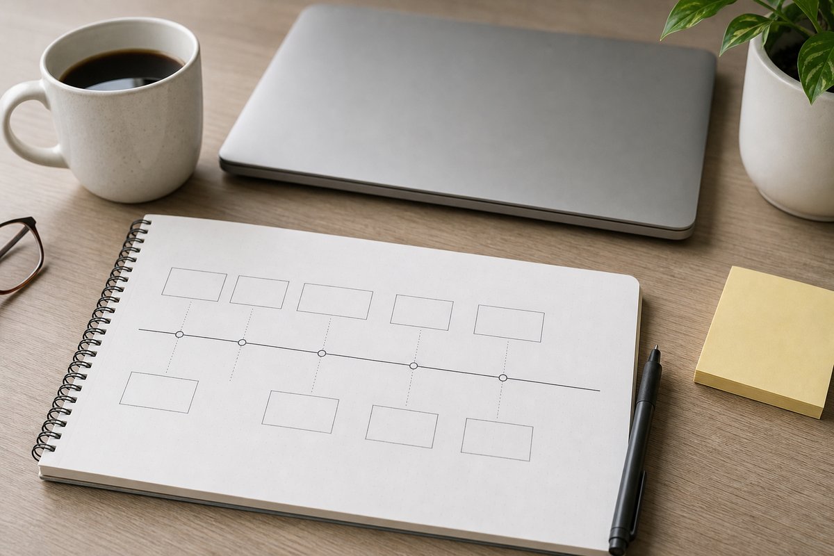 Notebook suggesting a servitization and subscription service timeline