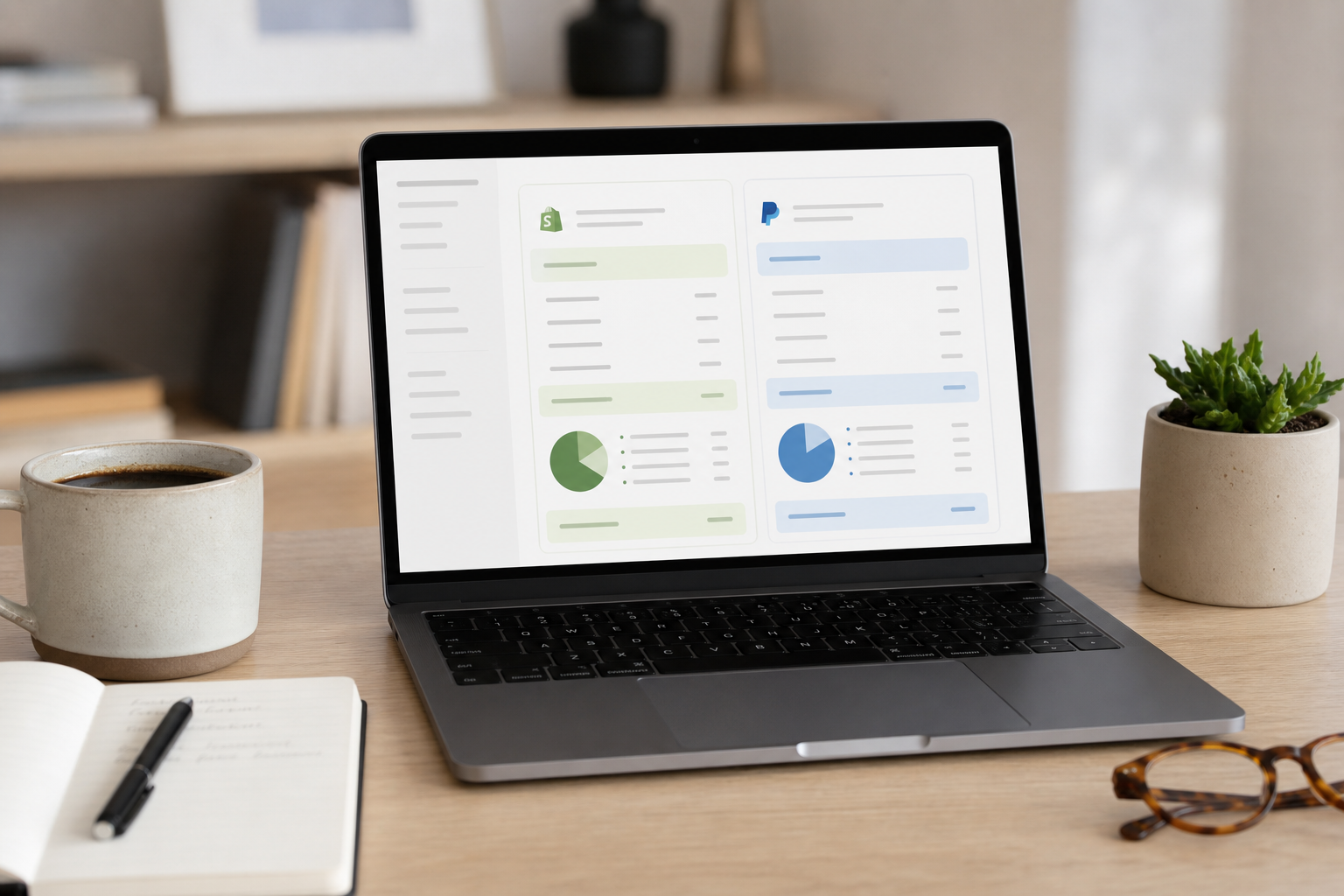 Laptop showing Shopify and PayPal fees comparison