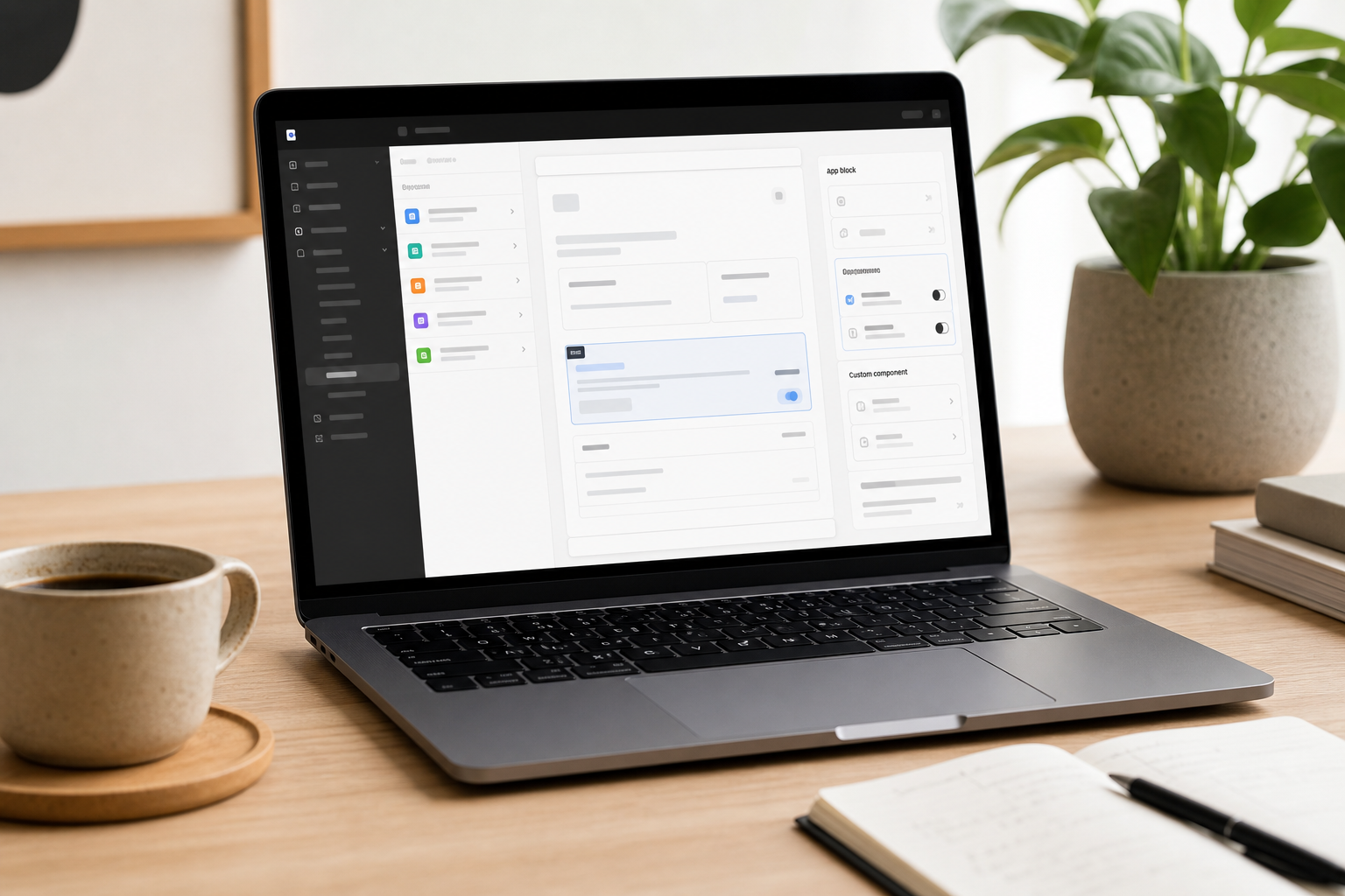 Laptop showing Shopify checkout UI extensions editor