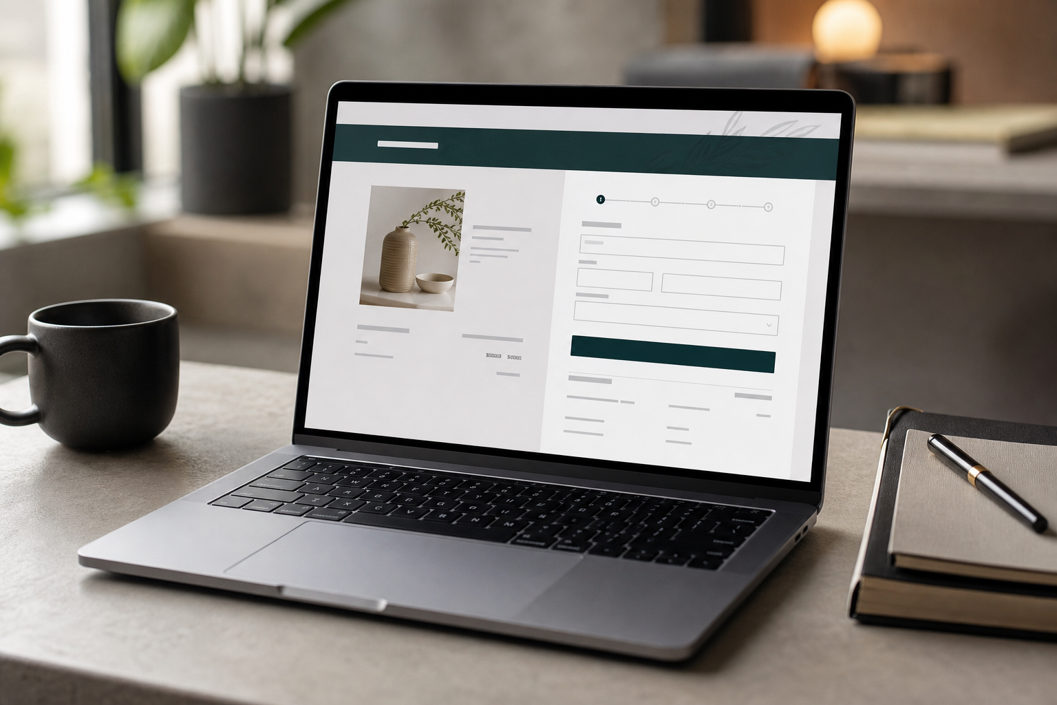 Premium Shopify Plus checkout on a laptop screen